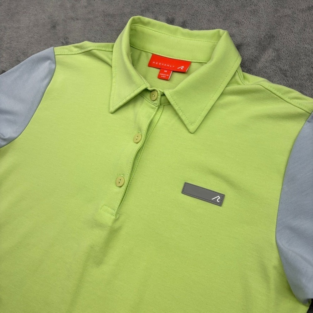 Redvanly Polo Shirt Womens M Green Golf Performance Short Sleeve Logo Collared